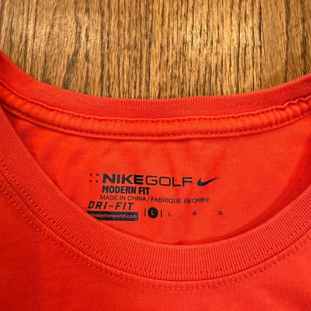 Nike Golf Modern Fit Dri-FIT Graphic T-Shirt Orange Large Crossed Clubs - Picture 3 of 6